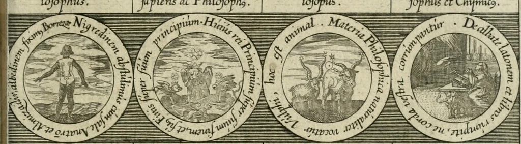 An illustration from Dyas chymica tripartita, das ist, Sechs herzliche deutsche philosophische Tractätlein : deren II. von an jtzo noch im Leben, II. von mitlern Alters, und II. von ältern Philosophis beschrieben Worden : nunmehr aber allen Filiis doctrinae zu Nutz an Tag geben, und mit schönen Figuren gezieret, 1625, leaf 254