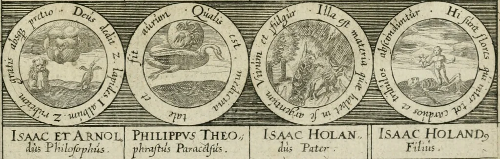 An illustration from Dyas chymica tripartita, das ist, Sechs herzliche deutsche philosophische Tractätlein : deren II. von an jtzo noch im Leben, II. von mitlern Alters, und II. von ältern Philosophis beschrieben Worden : nunmehr aber allen Filiis doctrinae zu Nutz an Tag geben, und mit schönen Figuren gezieret, 1625, leaf 256