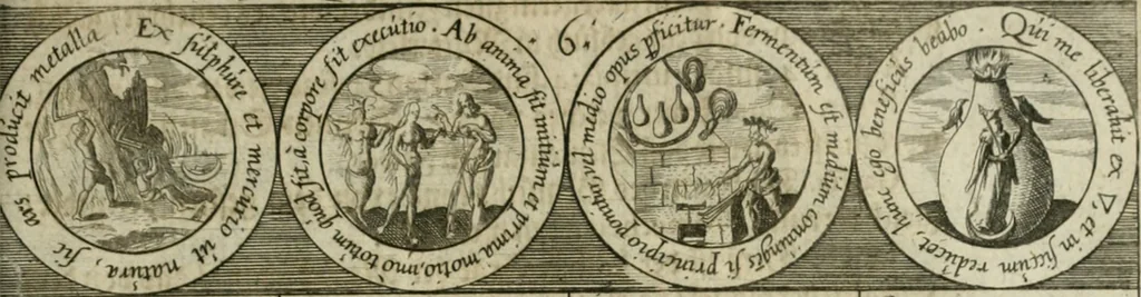 An illustration from Dyas chymica tripartita, das ist, Sechs herzliche deutsche philosophische Tractätlein : deren II. von an jtzo noch im Leben, II. von mitlern Alters, und II. von ältern Philosophis beschrieben Worden : nunmehr aber allen Filiis doctrinae zu Nutz an Tag geben, und mit schönen Figuren gezieret, 1625, leaf 260