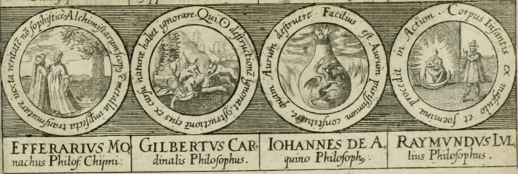 An illustration from Dyas chymica tripartita, das ist, Sechs herzliche deutsche philosophische Tractätlein : deren II. von an jtzo noch im Leben, II. von mitlern Alters, und II. von ältern Philosophis beschrieben Worden : nunmehr aber allen Filiis doctrinae zu Nutz an Tag geben, und mit schönen Figuren gezieret, 1625, leaf 260