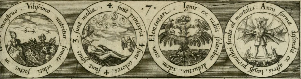 An illustration from Dyas chymica tripartita, das ist, Sechs herzliche deutsche philosophische Tractätlein : deren II. von an jtzo noch im Leben, II. von mitlern Alters, und II. von ältern Philosophis beschrieben Worden : nunmehr aber allen Filiis doctrinae zu Nutz an Tag geben, und mit schönen Figuren gezieret, 1625, leaf 262