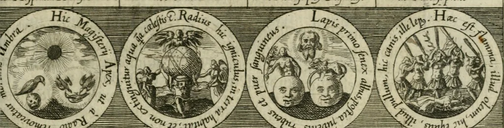 An illustration from Dyas chymica tripartita, das ist, Sechs herzliche deutsche philosophische Tractätlein : deren II. von an jtzo noch im Leben, II. von mitlern Alters, und II. von ältern Philosophis beschrieben Worden : nunmehr aber allen Filiis doctrinae zu Nutz an Tag geben, und mit schönen Figuren gezieret, 1625, leaf 262