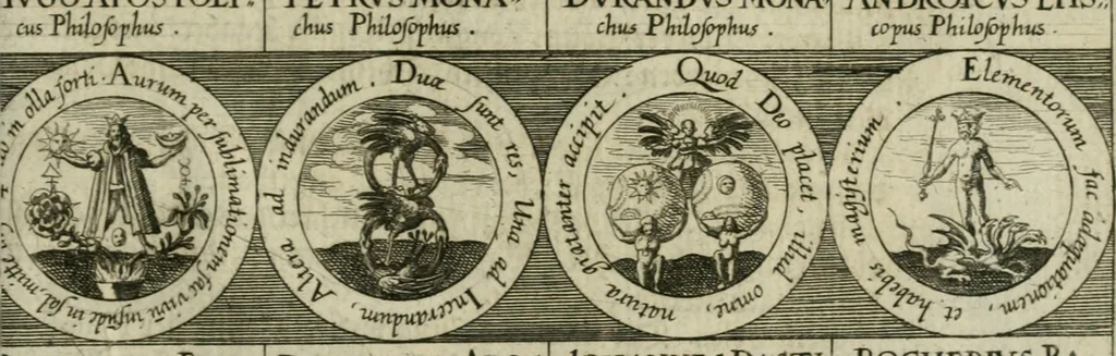 An illustration from Dyas chymica tripartita, das ist, Sechs herzliche deutsche philosophische Tractätlein : deren II. von an jtzo noch im Leben, II. von mitlern Alters, und II. von ältern Philosophis beschrieben Worden : nunmehr aber allen Filiis doctrinae zu Nutz an Tag geben, und mit schönen Figuren gezieret, 1625, leaf 262