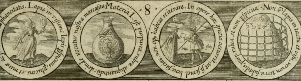 An illustration from Dyas chymica tripartita, das ist, Sechs herzliche deutsche philosophische Tractätlein : deren II. von an jtzo noch im Leben, II. von mitlern Alters, und II. von ältern Philosophis beschrieben Worden : nunmehr aber allen Filiis doctrinae zu Nutz an Tag geben, und mit schönen Figuren gezieret, 1625, leaf 264