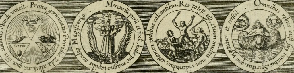 An illustration from Dyas chymica tripartita, das ist, Sechs herzliche deutsche philosophische Tractätlein : deren II. von an jtzo noch im Leben, II. von mitlern Alters, und II. von ältern Philosophis beschrieben Worden : nunmehr aber allen Filiis doctrinae zu Nutz an Tag geben, und mit schönen Figuren gezieret, 1625, leaf 266
