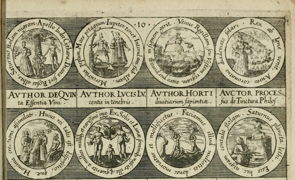An illustration from Dyas chymica tripartita, das ist, Sechs herzliche deutsche philosophische Tractätlein : deren II. von an jtzo noch im Leben, II. von mitlern Alters, und II. von ältern Philosophis beschrieben Worden : nunmehr aber allen Filiis doctrinae zu Nutz an Tag geben, und mit schönen Figuren gezieret, 1625, leaf 268