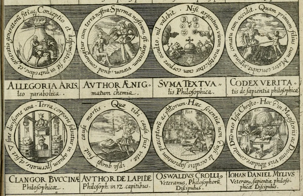 An illustration from Dyas chymica tripartita, das ist, Sechs herzliche deutsche philosophische Tractätlein : deren II. von an jtzo noch im Leben, II. von mitlern Alters, und II. von ältern Philosophis beschrieben Worden : nunmehr aber allen Filiis doctrinae zu Nutz an Tag geben, und mit schönen Figuren gezieret, 1625, leaf 268