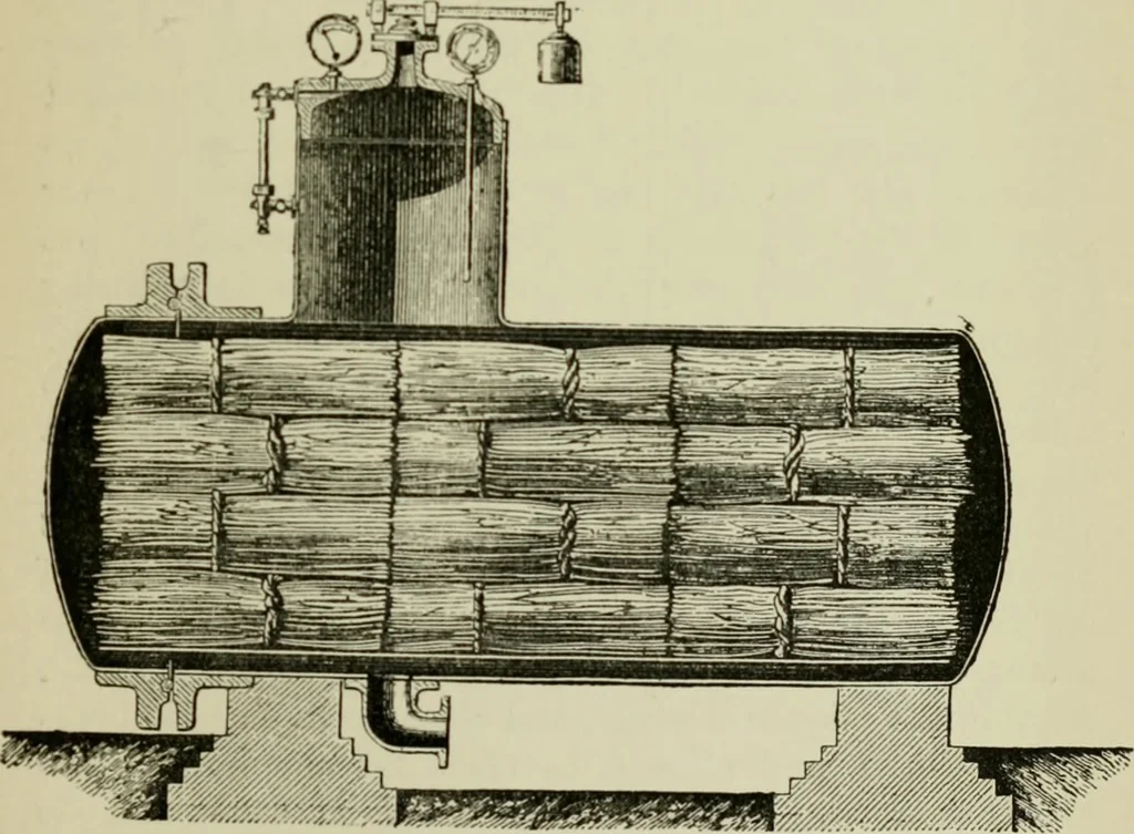 An illustration from Dyeing: comprising the dyeing and bleaching of wool, silk, cotton, flax, hemp, china grass &c., 1888, leaf 168