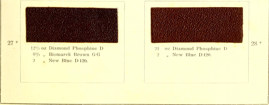 An illustration from The dyeing of leather with the dyestuffs of Cassella Color Company, 1910, leaf 42