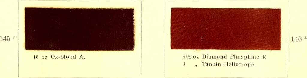 An illustration from The dyeing of leather with the dyestuffs of Cassella Color Company, 1910, leaf 66