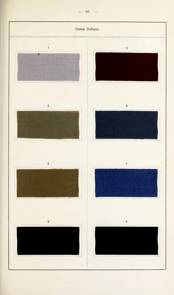 An illustration from The dyeing of unions : with the dyestuffs of Leopold Cassella & Co., G.m.b.H., Frankfort o.M, 1906, leaf 101