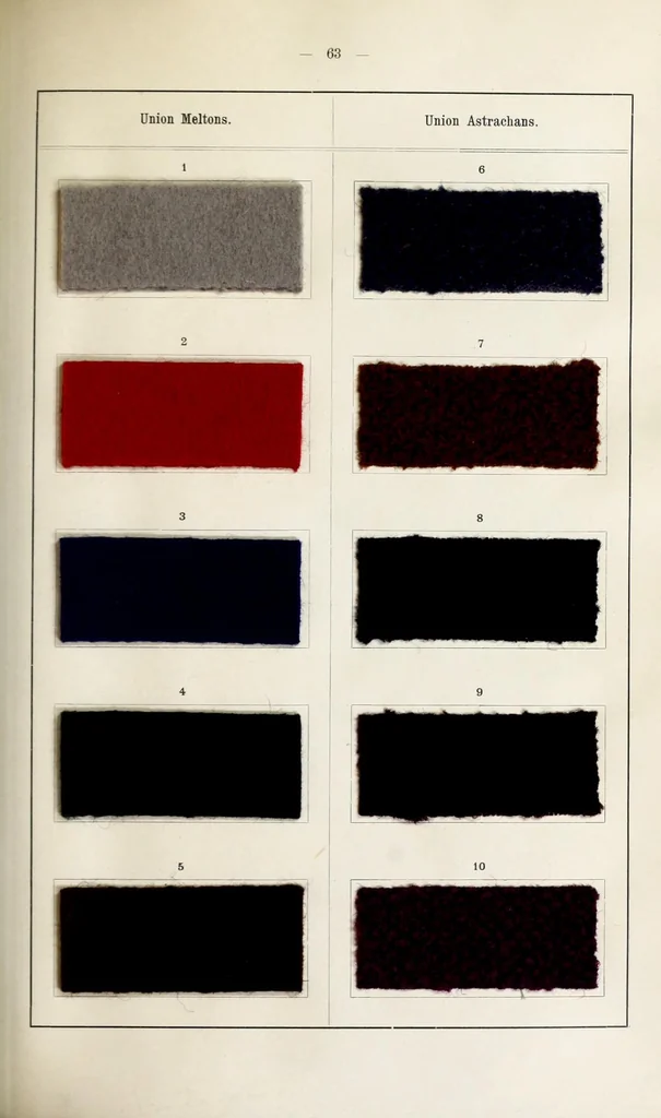 An illustration from The dyeing of unions : with the dyestuffs of Leopold Cassella & Co., G.m.b.H., Frankfort o.M, 1906, leaf 81