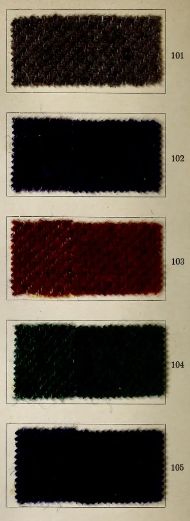 An illustration from Dyeings on union shoddy cloth, 1900, leaf 22