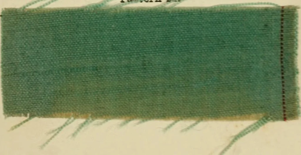 An illustration from The dyer's hand-book : containing about 200 valuable recipes for bleaching, dyeing, & finishing, on the most approved principle : with patterns dyed from white by the process given to each, 1875, leaf 53