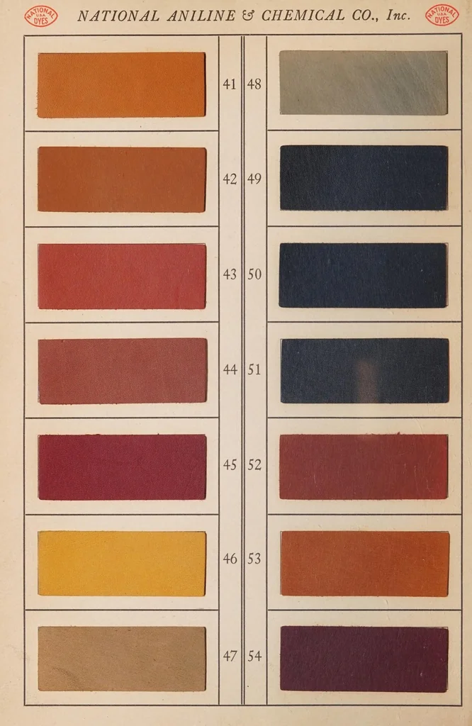 An illustration from Dyes for leather : showing colors which are most suitable to this material and demanded by the trade., 1917, leaf 26