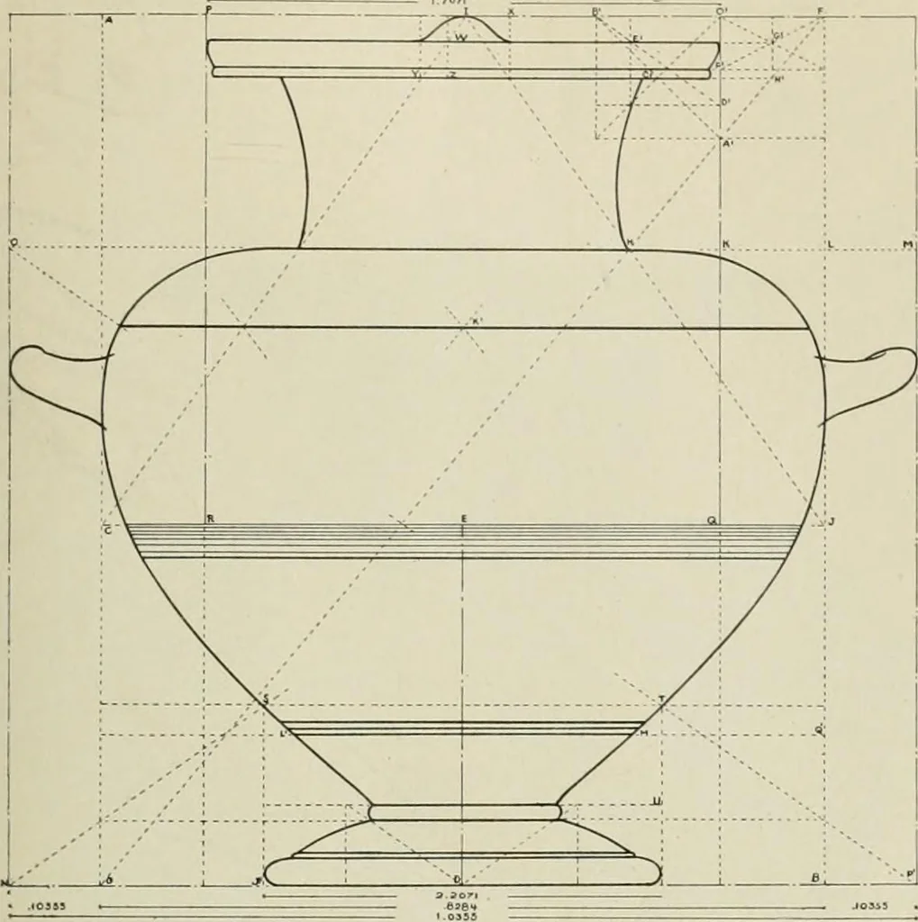 An illustration from Dynamic symmetry: the Greek vase, 1920, leaf 73