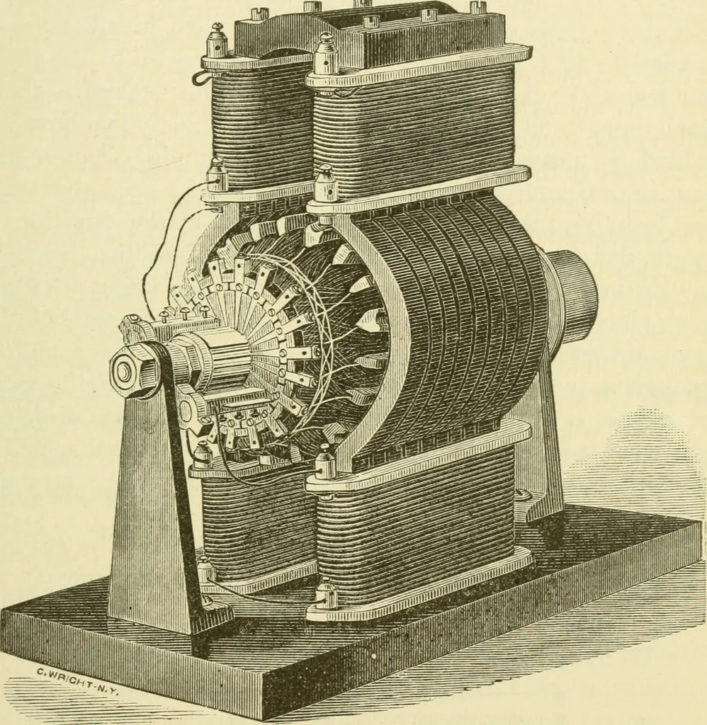 An illustration from Dynamo-electricity: its generation, application, transmission, storage and measurement, 1884, leaf 132