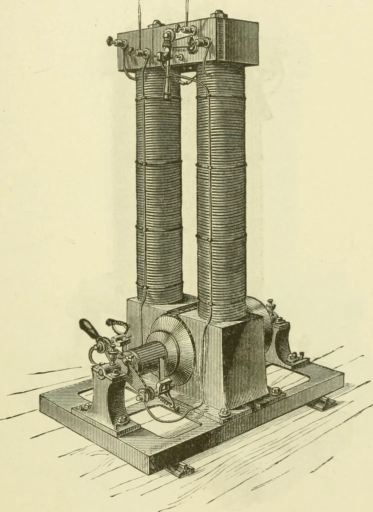 An illustration from Dynamo-electricity: its generation, application, transmission, storage and measurement, 1884, leaf 154