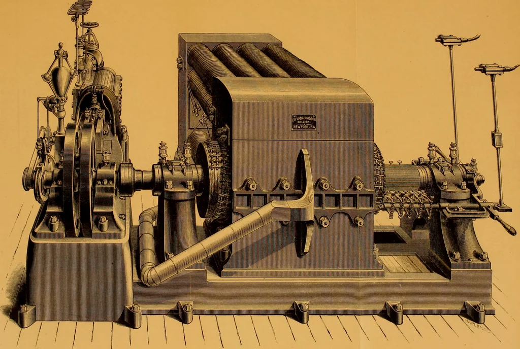 An illustration from Dynamo-electricity: its generation, application, transmission, storage and measurement, 1884, leaf 218
