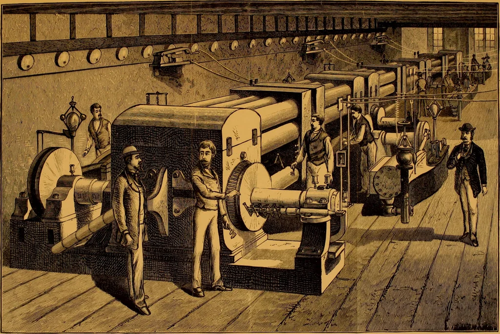 An illustration from Dynamo-electricity: its generation, application, transmission, storage and measurement, 1884, leaf 222