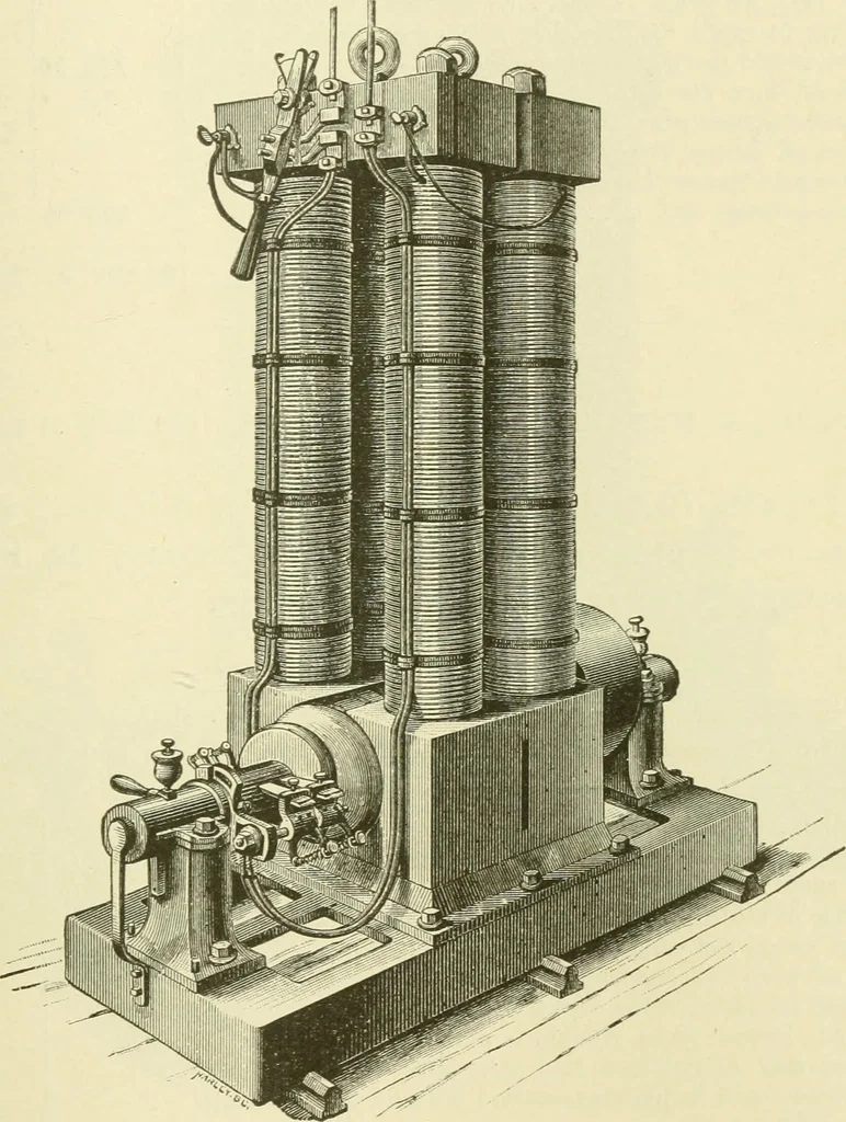 An illustration from Dynamo-electricity: its generation, application, transmission, storage and measurement, 1884, leaf 244