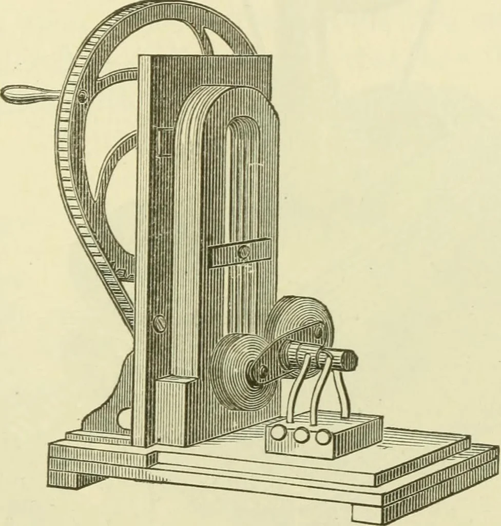 An illustration from Dynamo-electricity: its generation, application, transmission, storage and measurement, 1884, leaf 556