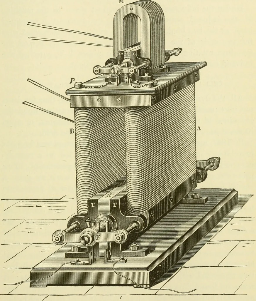 An illustration from Dynamo-electricity: its generation, application, transmission, storage and measurement, 1884, leaf 572