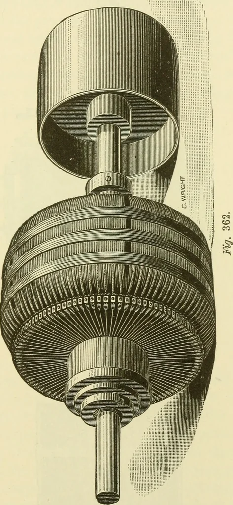 An illustration from Dynamo-electricity: its generation, application, transmission, storage and measurement, 1884, leaf 584