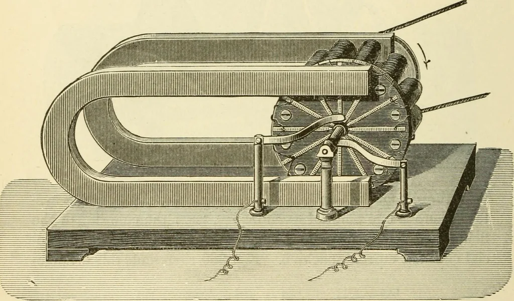 An illustration from Dynamo-electricity: its generation, application, transmission, storage and measurement, 1884, leaf 607