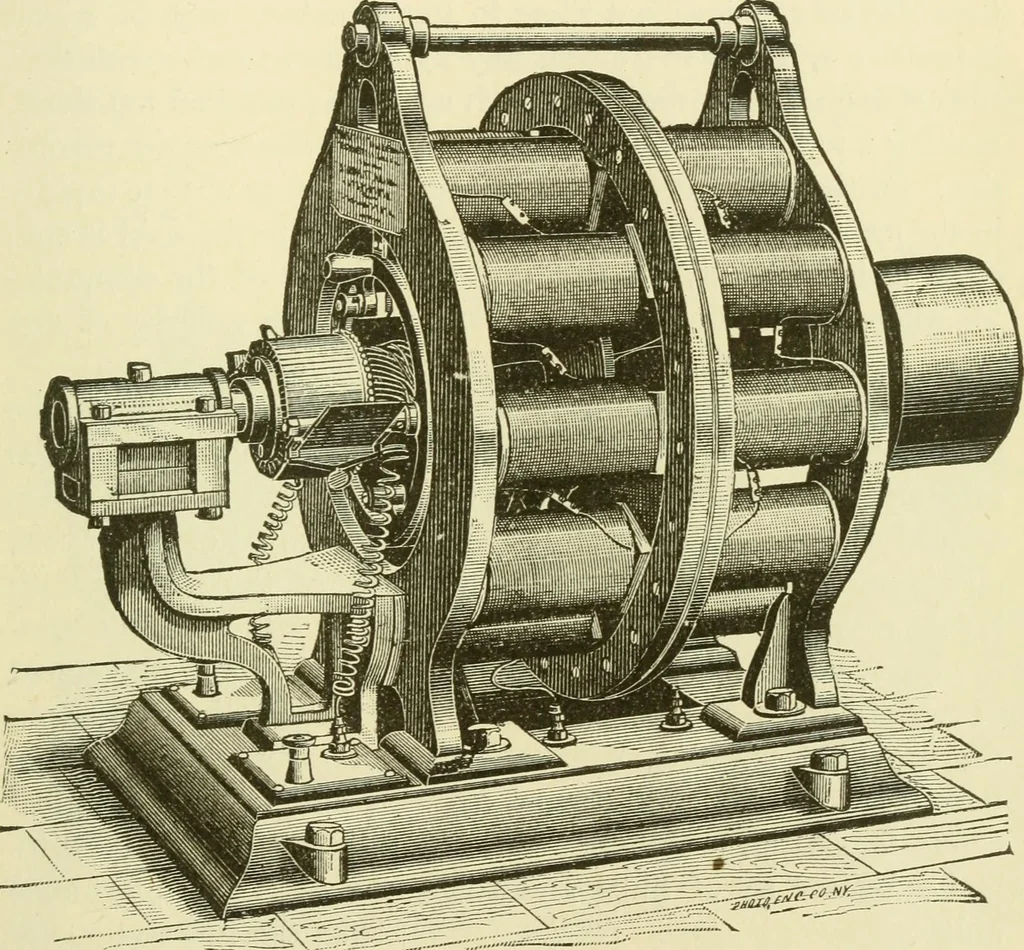 An illustration from Dynamo-electricity: its generation, application, transmission, storage and measurement, 1884, leaf 618