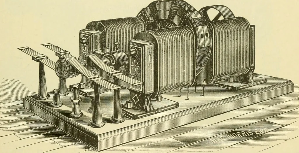 An illustration from Dynamo-electricity: its generation, application, transmission, storage and measurement, 1884, leaf 62