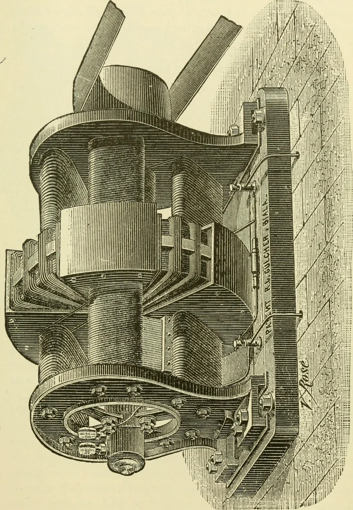 An illustration from Dynamo-electricity: its generation, application, transmission, storage and measurement, 1884, leaf 628