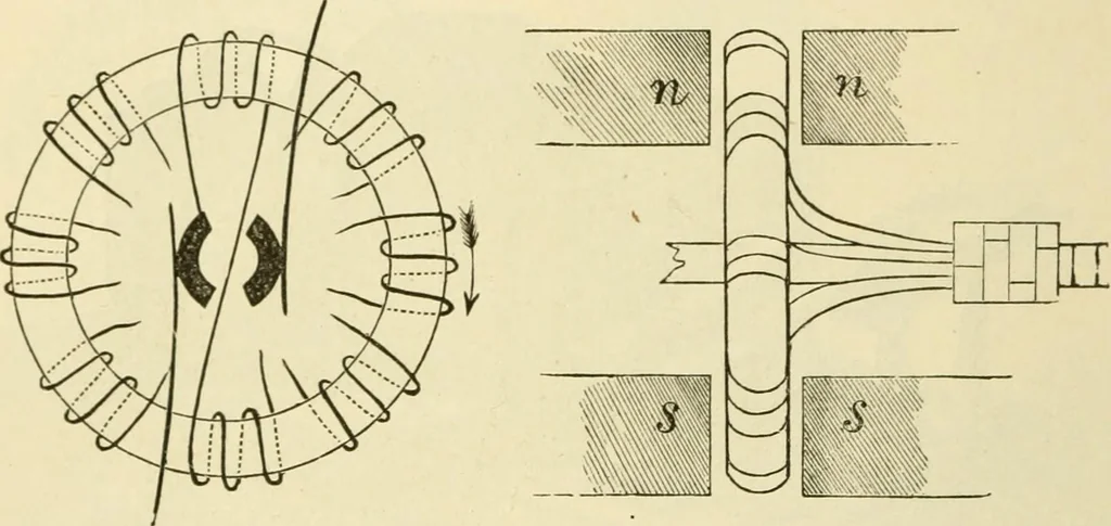 An illustration from Dynamo-electricity: its generation, application, transmission, storage and measurement, 1884, leaf 63