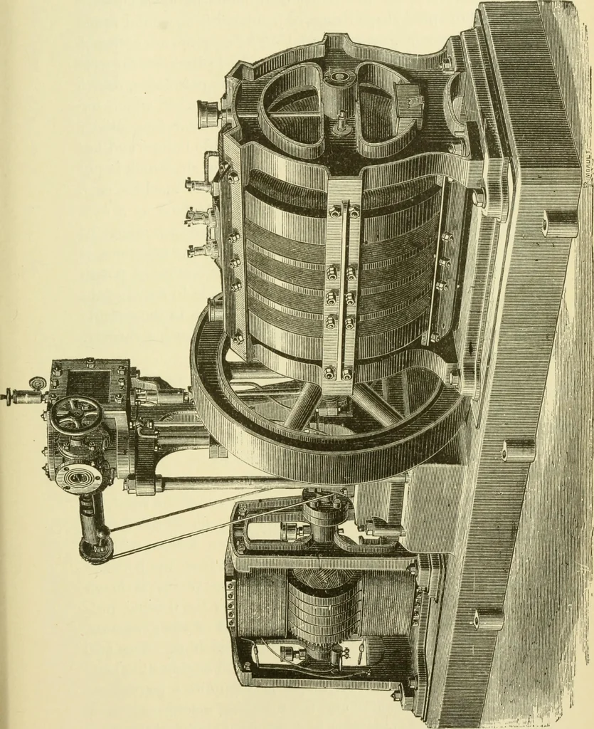 An illustration from Dynamo-electricity: its generation, application, transmission, storage and measurement, 1884, leaf 644