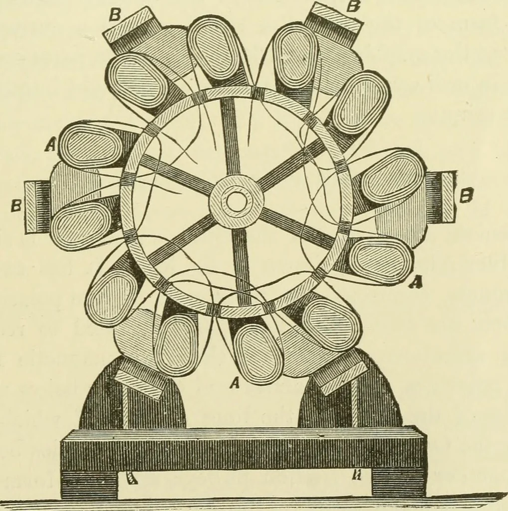 An illustration from Dynamo-electricity: its generation, application, transmission, storage and measurement, 1884, leaf 652