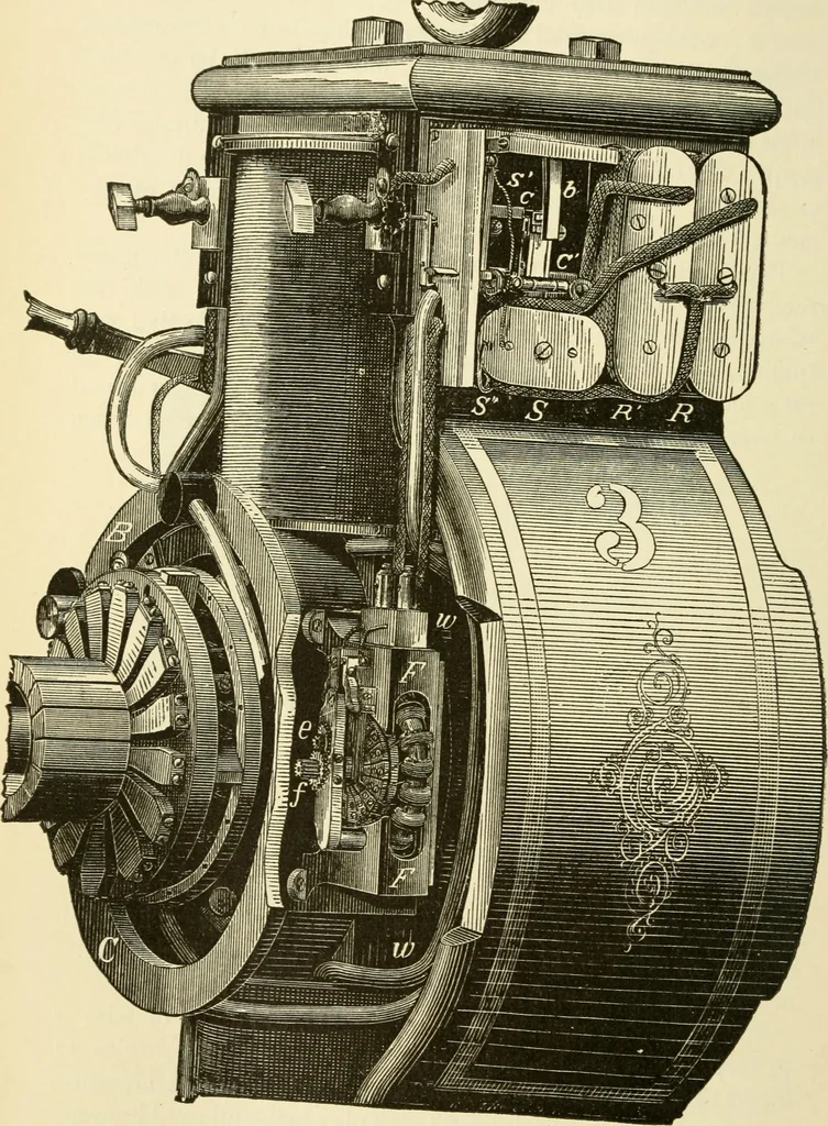 An illustration from Dynamo-electricity: its generation, application, transmission, storage and measurement, 1884, leaf 661