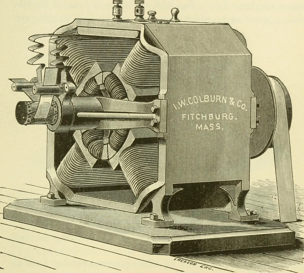 An illustration from Dynamo-electricity: its generation, application, transmission, storage and measurement, 1884, leaf 672