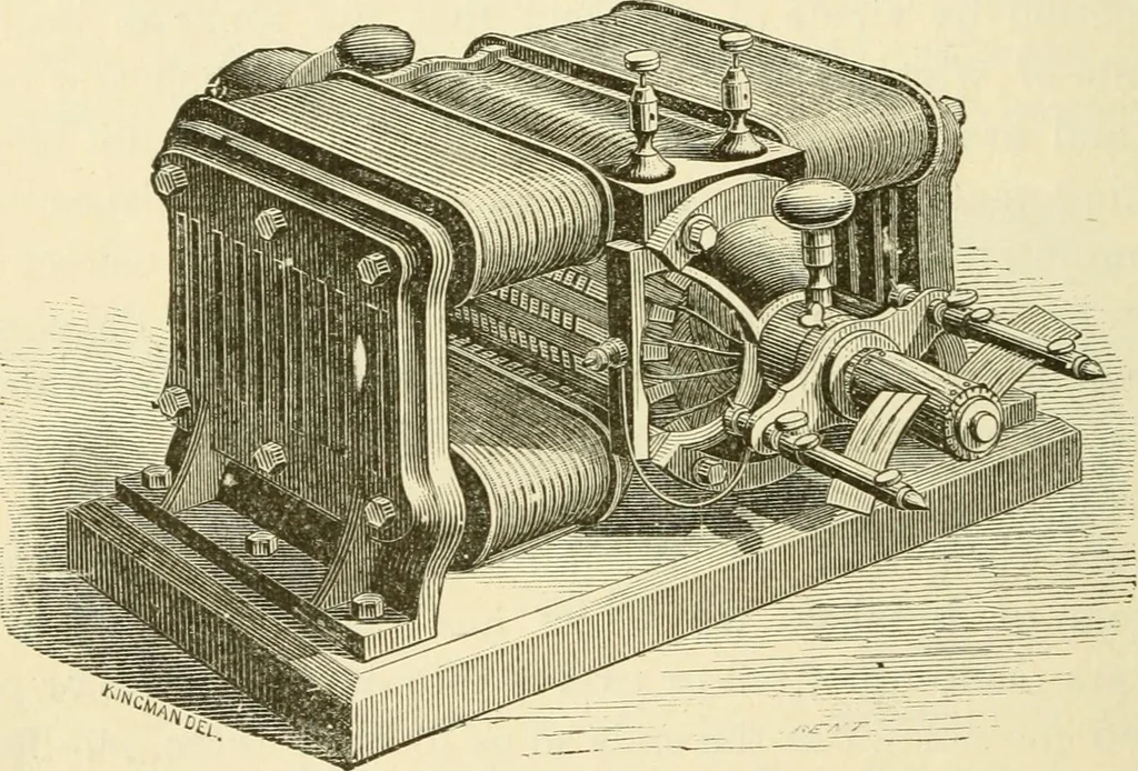 An illustration from Dynamo-electricity: its generation, application, transmission, storage and measurement, 1884, leaf 685