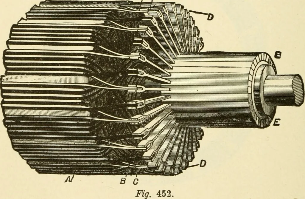 An illustration from Dynamo-electricity: its generation, application, transmission, storage and measurement, 1884, leaf 695
