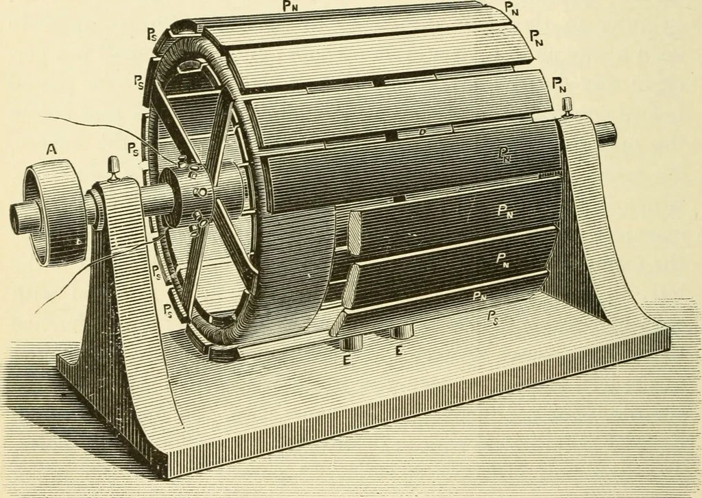 An illustration from Dynamo-electricity: its generation, application, transmission, storage and measurement, 1884, leaf 705