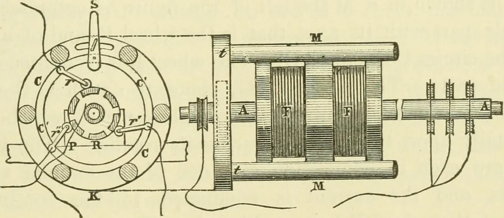 An illustration from Dynamo-electricity: its generation, application, transmission, storage and measurement, 1884, leaf 718