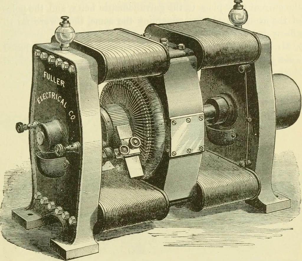 An illustration from Dynamo-electricity: its generation, application, transmission, storage and measurement, 1884, leaf 726