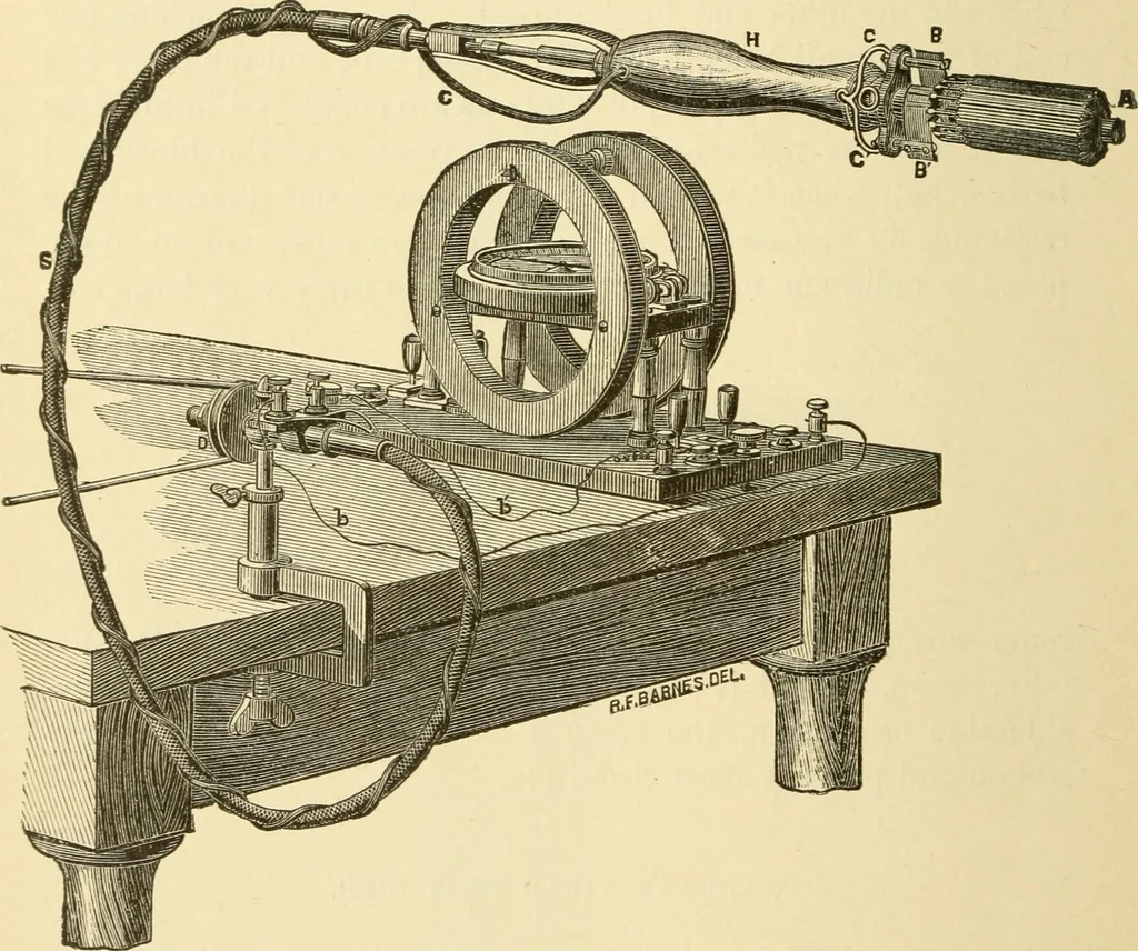 An illustration from Dynamo-electricity: its generation, application, transmission, storage and measurement, 1884, leaf 849