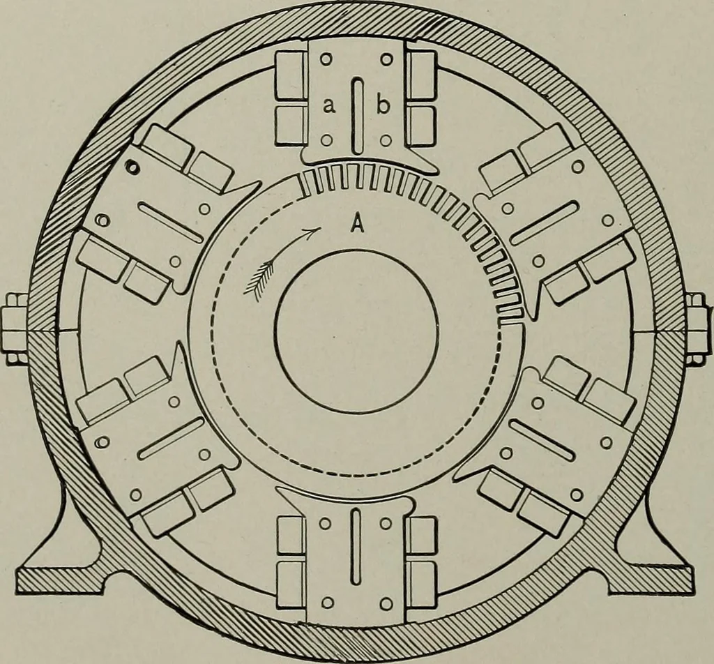 An illustration from Dynamo electric machinery; its design, construction, and operation; direct-current machines, 1915, leaf 130