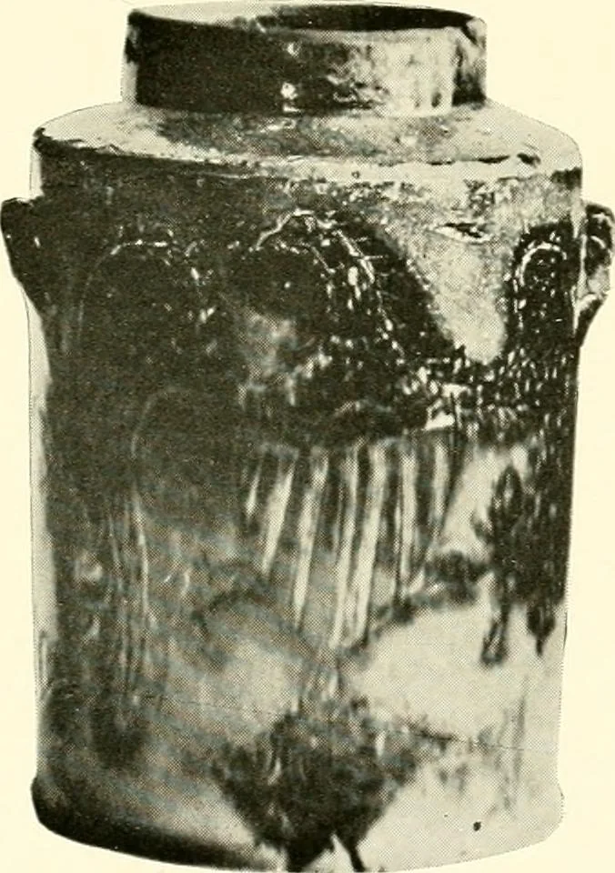 An illustration from Early American folk pottery, including the history of Bennington pottery, 1918, leaf 136