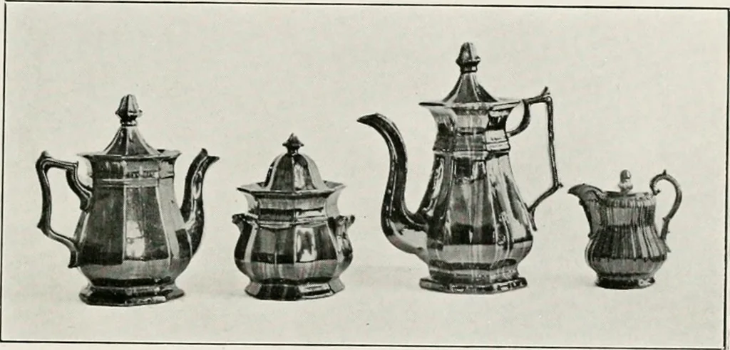 An illustration from Early American folk pottery, including the history of Bennington pottery, 1918, leaf 45