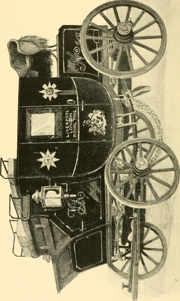 An illustration from Early carriages and roads, 1903, leaf 127