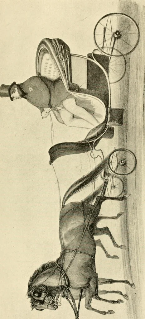 An illustration from Early carriages and roads, 1903, leaf 142