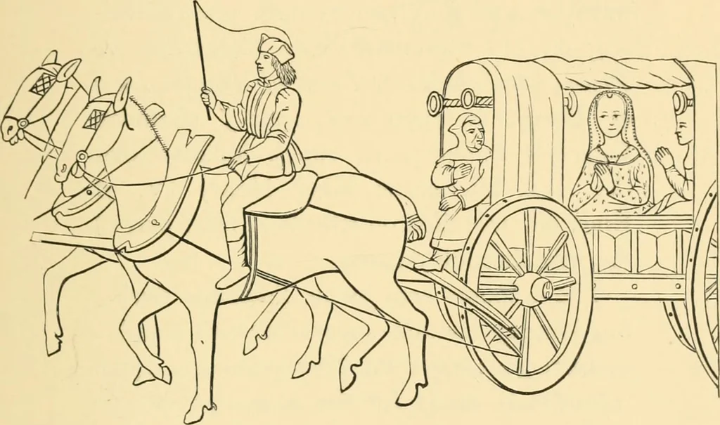 An illustration from Early carriages and roads, 1903, leaf 22