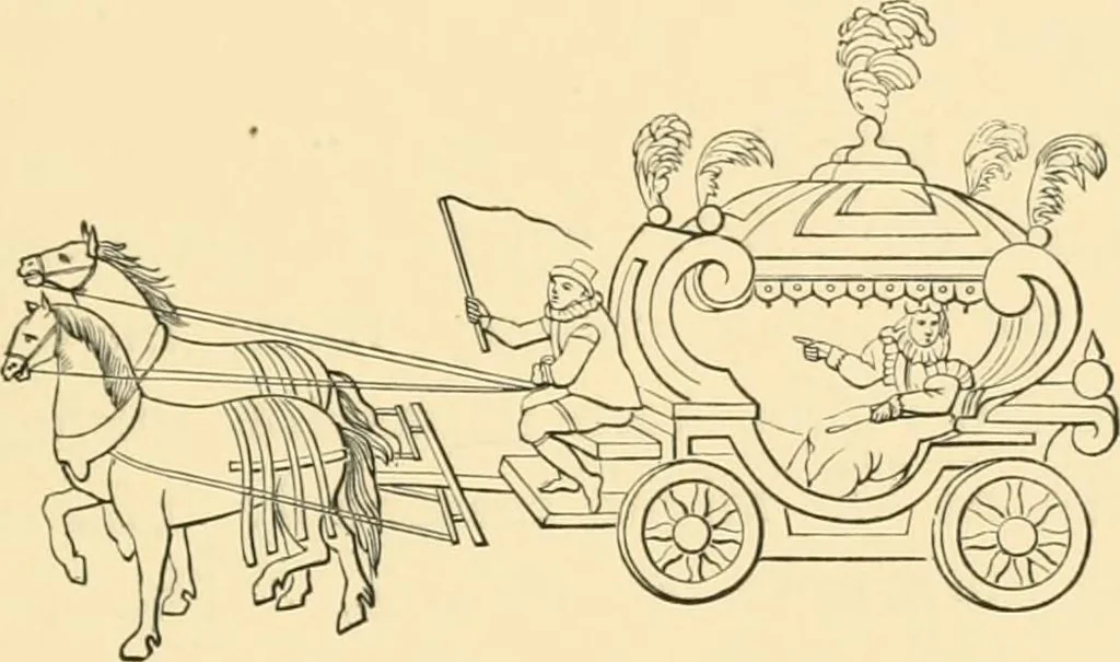 An illustration from Early carriages and roads, 1903, leaf 30